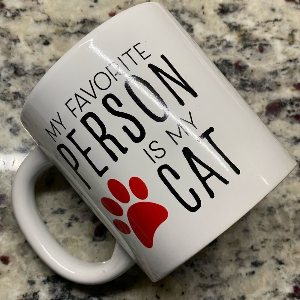 Royal Norfolk White Cat Lover's “My Favorite Person is my Cat” Coffee Mug - Picture 6 of 10
